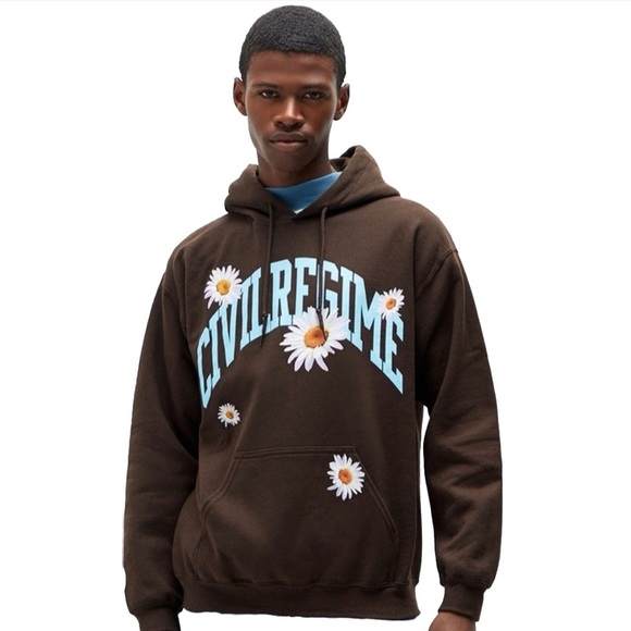 Civil Regime Wild Daisies Men s Brown Hoodie Size Large Shirts